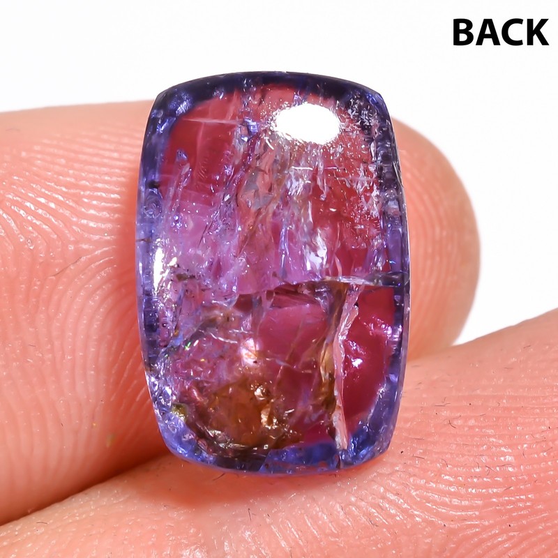 (09X14X05 MM SIZE) 8.80 Carat. NATURAL TANZANITE CUSHION CABOCHON LOOSE GEMSTONE gallery