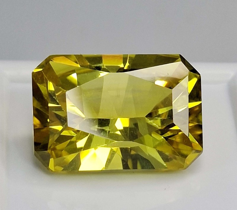 Yellow Sapphire Natural Emerald Cut 15-17 Ct Certified Loose Gemstone AB206