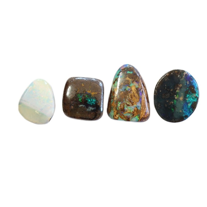 Boulder opal 12.73ct set of 4 Australian natural solid loose stone Winton parcel