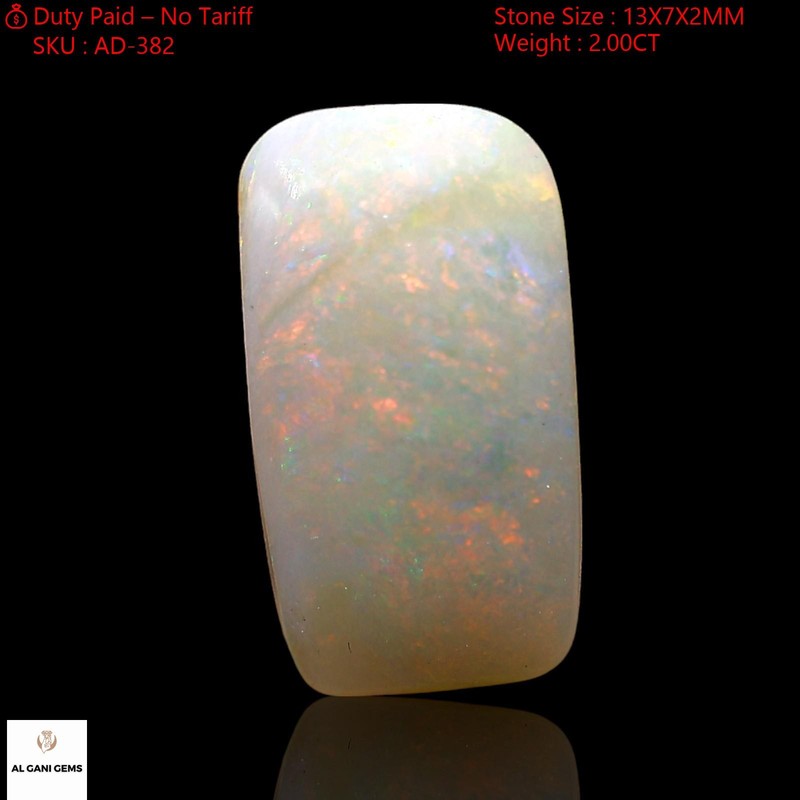 Natural Fire Opal Gemstone 2.00 Cts Square Handcrafted Cabochon 13x7x2 mm