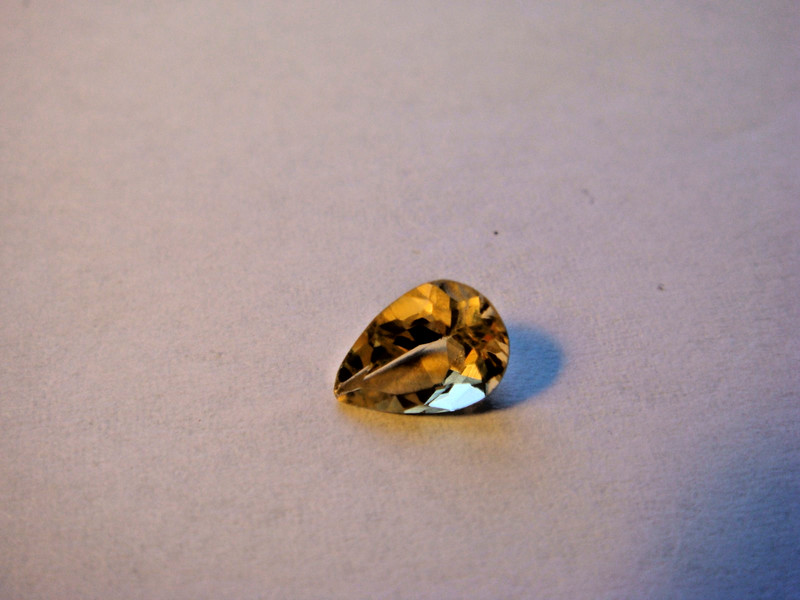 Citrine Pear Cut Gemstone 8 mm x 5 mm 0.80 carat Gem Yellow Stone