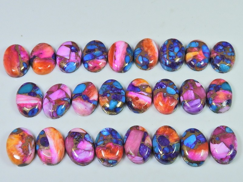 AA++ 12X16MM Natural Oyster Copper Turquoise Oval Cabochon Loose Gemstone Lot