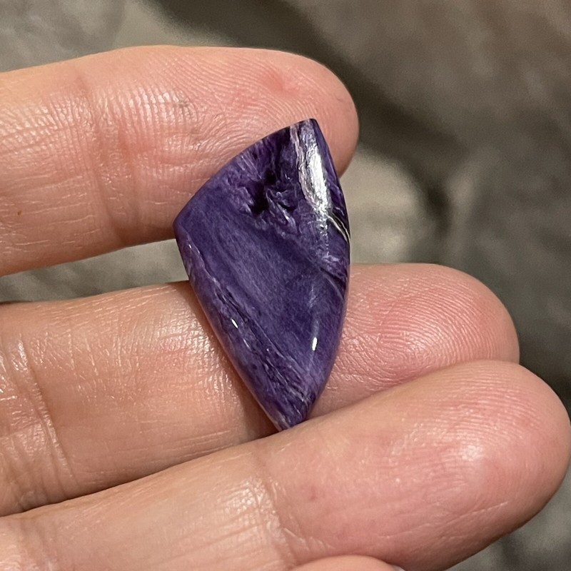 11ct 26.8x15x3.8mm Fine Purple Charoite Free Form Cabochon Loose Stone gallery