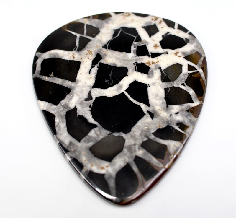 241 Ct 6X60X71 mm Natural Black Septarian Nodule Pear Cabochon Gemstone KV-208