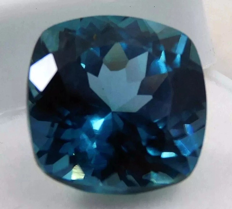 10.33 CT+ Natural Montana Blue Sapphire Cushion Cut Loose Gemstone CERTIFIED gallery