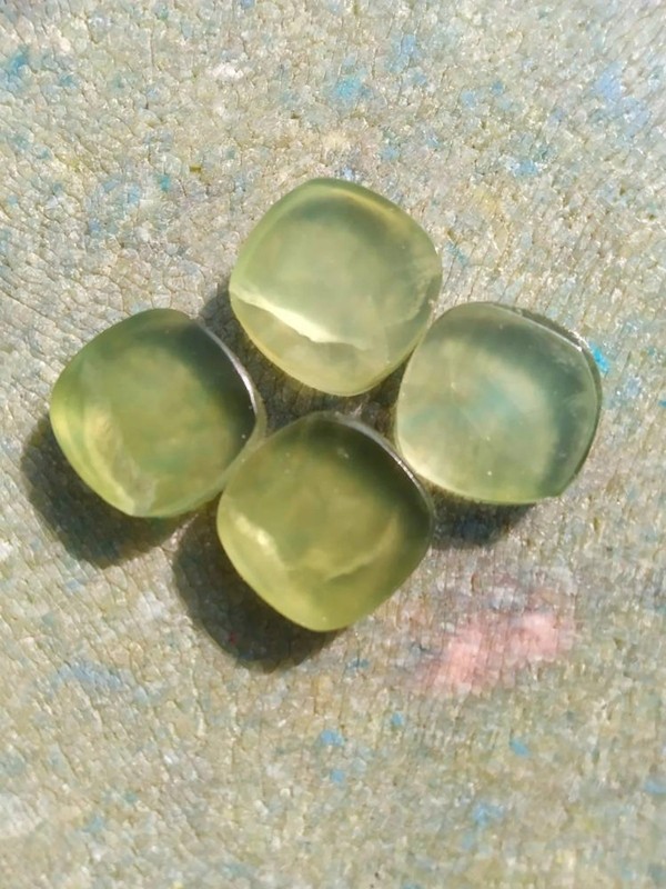 Natural Prehanite Cushion Bothside Flatback 8mm to 20mm Loose Gemstone