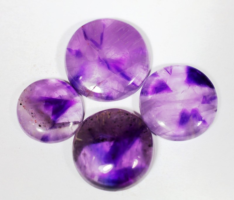 104 Ct Bulk Lot Natural Star Trapiche Amethyst Round Cabochon Gemstone KN-247
