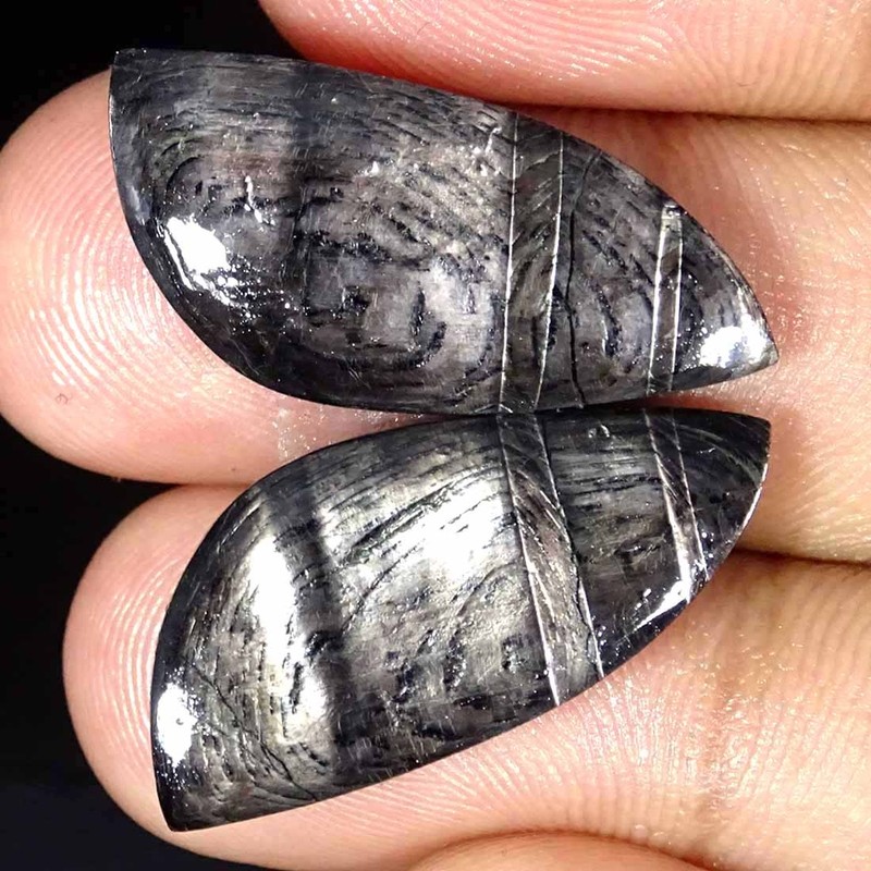 35.80Cts Natural Hypersthene Fancy Pair Cabochon Loose Gemstone