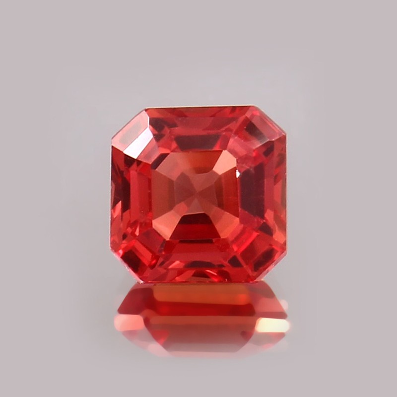 AAA Top Quality Natural Ceylon Padparadscha Sapphire Asscher Gemstone Cut 9x9 MM gallery