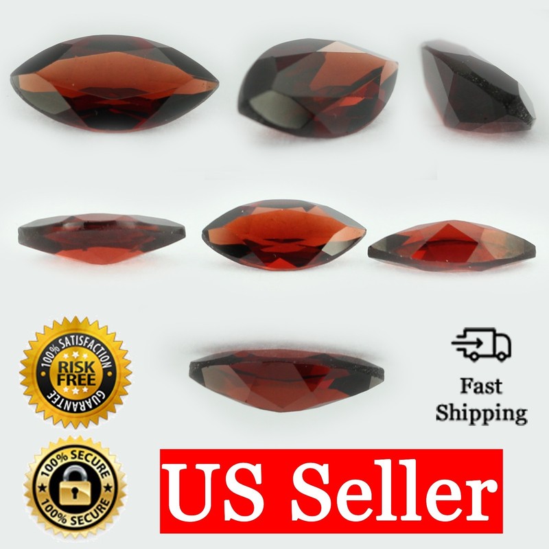 Loose Marquise Cut Genuine Natural Garnet Stone Single Almandine Red Birthstone