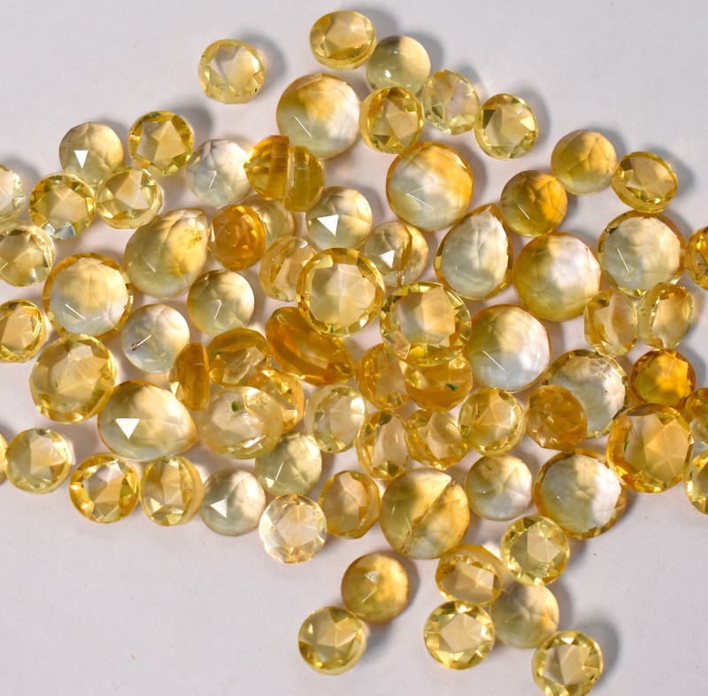 Natural Citrine Almonds Shape Checker Briolette Cut Loose Gemstone 10X10X5 mm