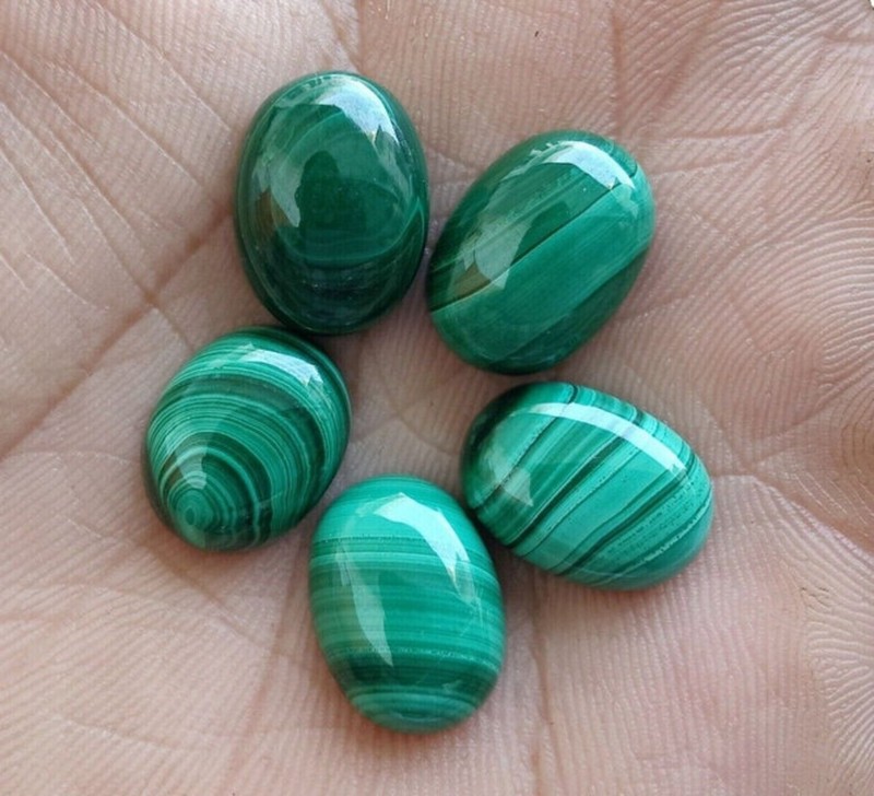 [WHOLESALE] NATURAL MALACHITE CABOCHON OVAL SHAPE LOOSE GEMSTONE