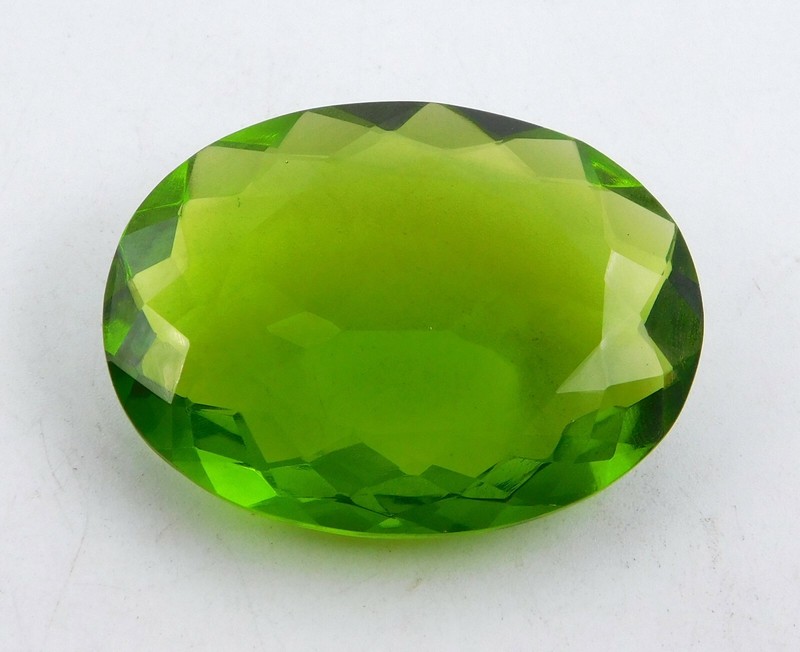 84.50 Cts 1 Pcs Lab Created Peridot Oval Cut Loose Gemstone 30X40 MM P-988 gallery