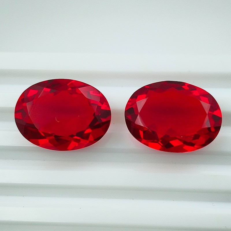 15x20mm Oval Cut Red Ruby Loose Gemstone, Deep Red Ruby Gemstone for Jewelry