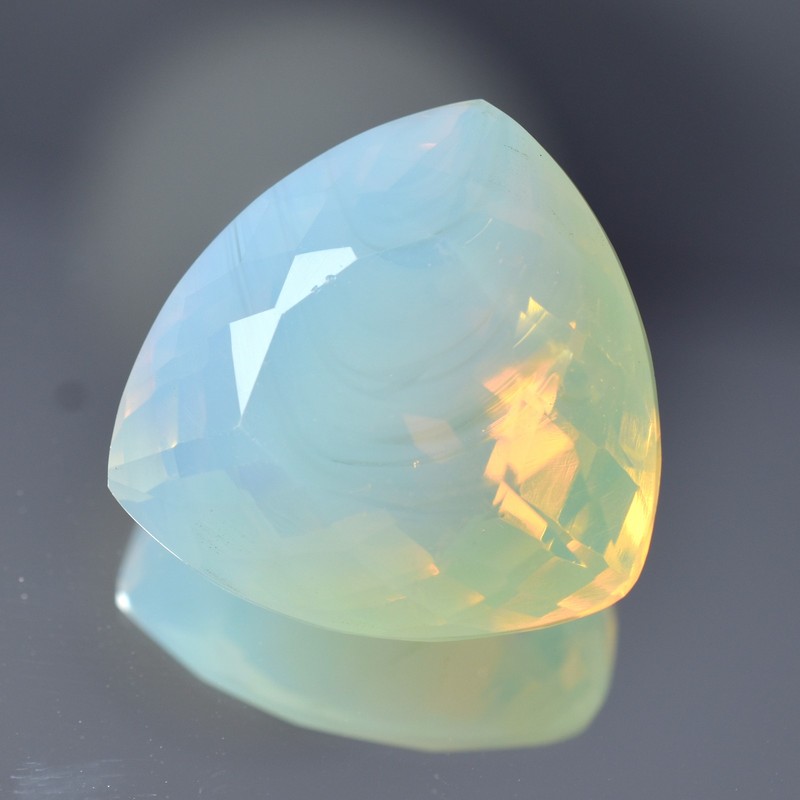 Natural Unique Multi-Color Opal 55.60 Ct CERTIFIED Trillion Cut Loose Gemstone gallery