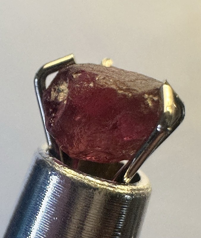 Rare Natural Uncut Wine Red Montana Sapphire .90 CT Approx 5x5x4 mm