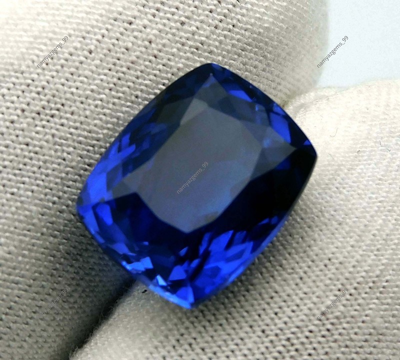 11.00 Ct Genuine Natural Blue Tanzanite Cushion Cut Certified Loose Gemstone gallery