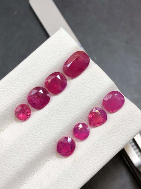 6.15 Cts Natural Madagascar ruby Pinkish Red Color 8 Piece gemstone lot