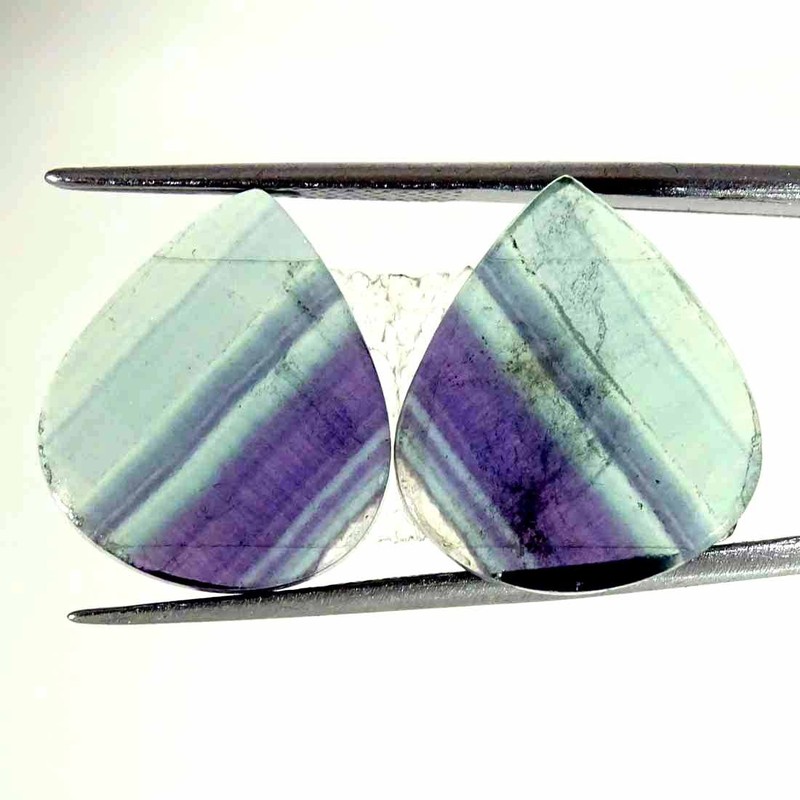 20.70Cts Natural Fluorite Pear Pair Cabochon Loose Gemstone
