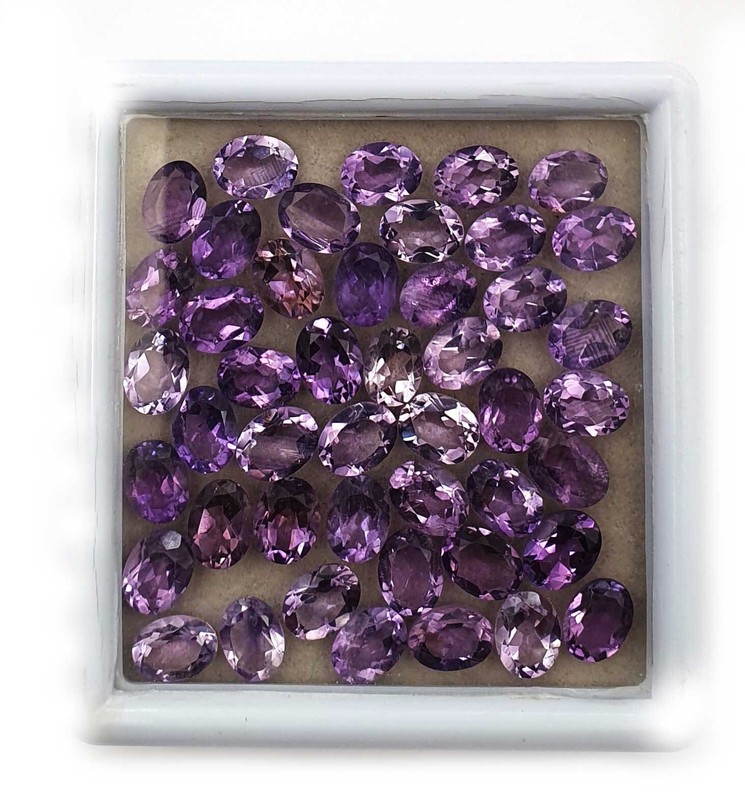 Natural Brazilian Amethyst Oval Cut Loose Gemstone Lot 43 Pcs 6*8 MM 50 CT gallery