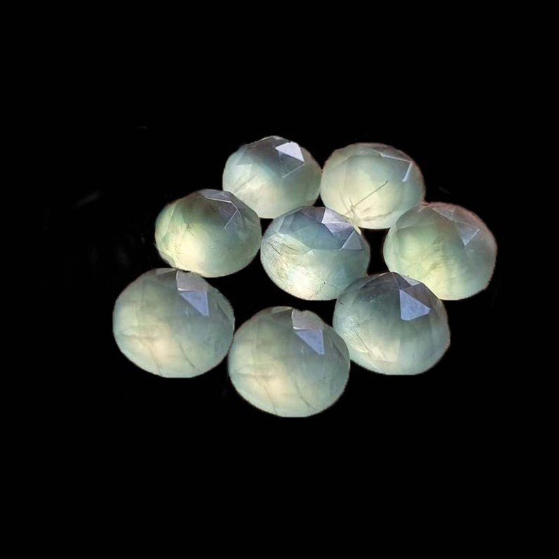 10mm Prehanite Natural Round Rose Cut Loose Gemstone gallery