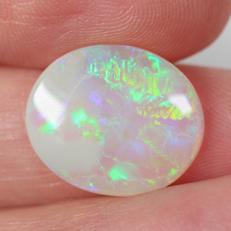 3.38ct Natural Solid Australian Opal, 16 x 13.5mm Loose Polished Crystal Opal