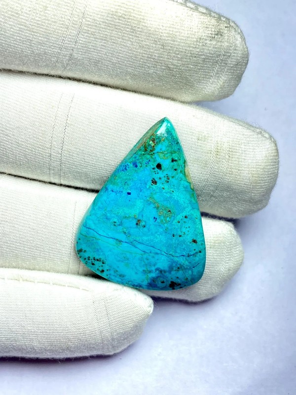 azurite gemstone for jewelry making, wire wrapping stone (30x16x4MM, 25 Carats) gallery