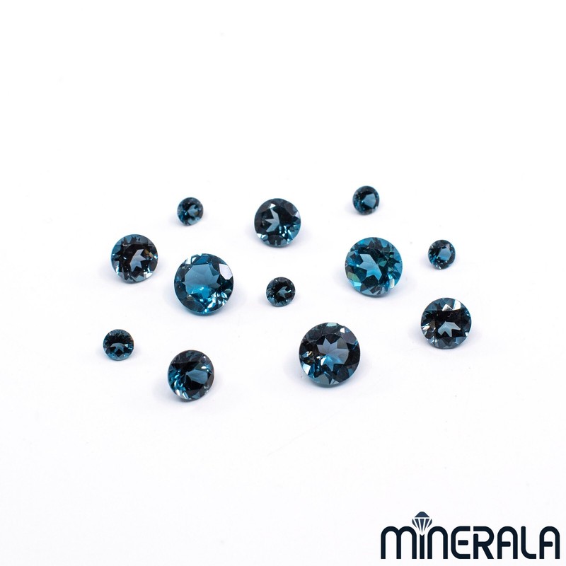 NATURAL LONDON BLUE TOPAZ LOOSE GEMSTONE FACETED ROUND SHAPE 1.5mm – 7mm WP00212