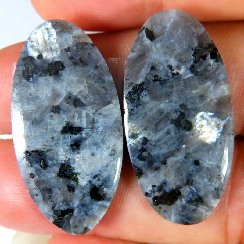 34.70Cts 100% Natural LARVIKITE Cabochon 16x32x3mm Oval Losse Gemstone