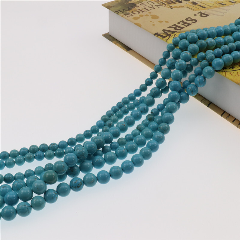 Wholesale 10 Strands 8mm Natural Turquoise Stone Round Charms Spacer Loose Beads gallery