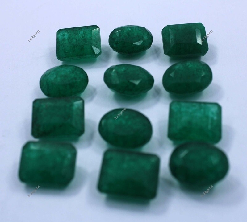 Natural 110 Ct Lot Certified Colombian Green Emerald Oval Mix Cut Loose Gemstone gallery