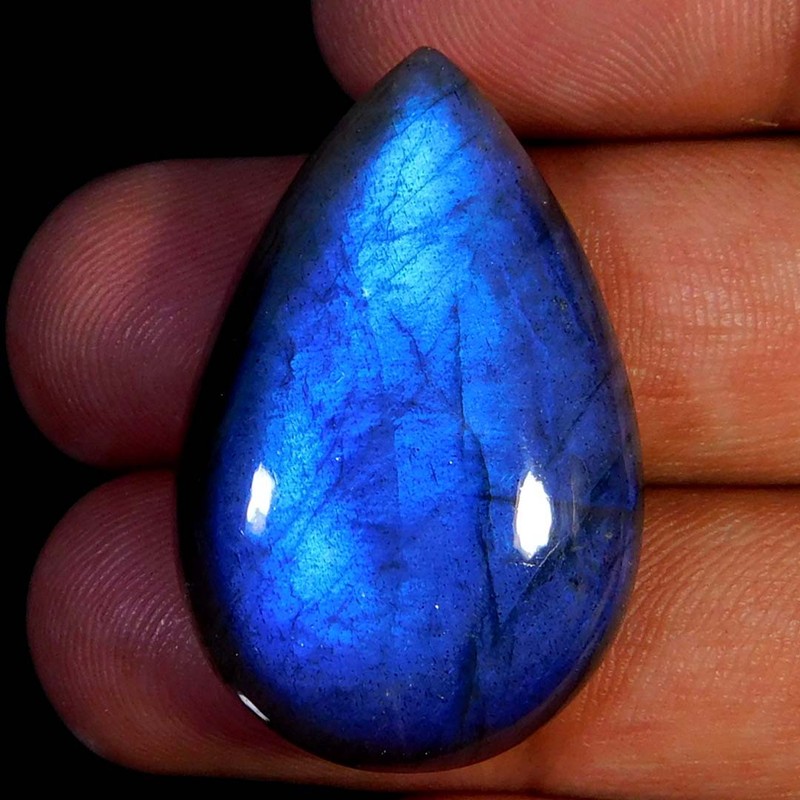 Wholesale 41.55Cts. Natural Miraculous Blue Labradorite Pear Cabochon Gemstone