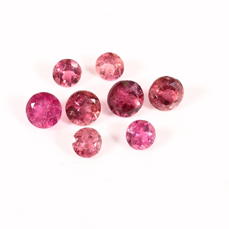 Pink Tourmaline Gemstone Lot 6.40 Ct Round Faceted Loose Stones 5×3-6×5 MM AR36