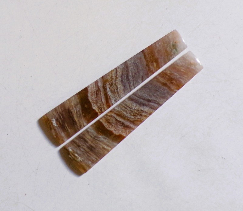 45.75 Cts Larsonite Jasper Drilled Cabochon Match Pair Gemstone 57.3X12MM 34 gallery