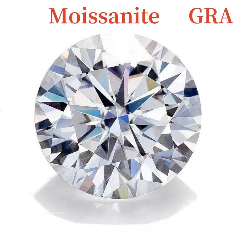 White D Color VVS1 Round Cut Moissanite Stone Loose Gemstone With Certificate