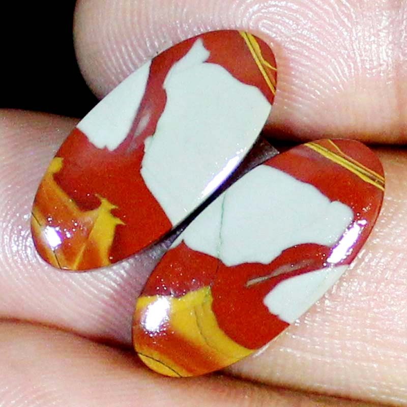 17.75Cts 100% Natural Noreena Jasper Pair Oval Cabochon Gemstone 10x23x4mm BC-79