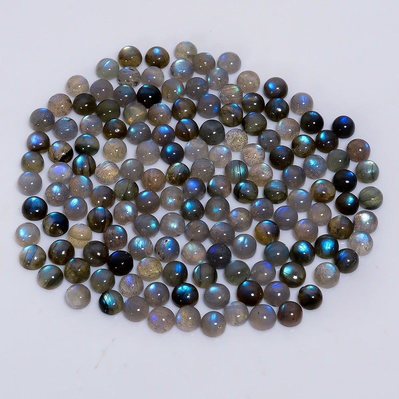 Natural Labradorite Round Shape Cabochon Loose Gemstone Lot 20 Ct 5X5X3mm EEL-33