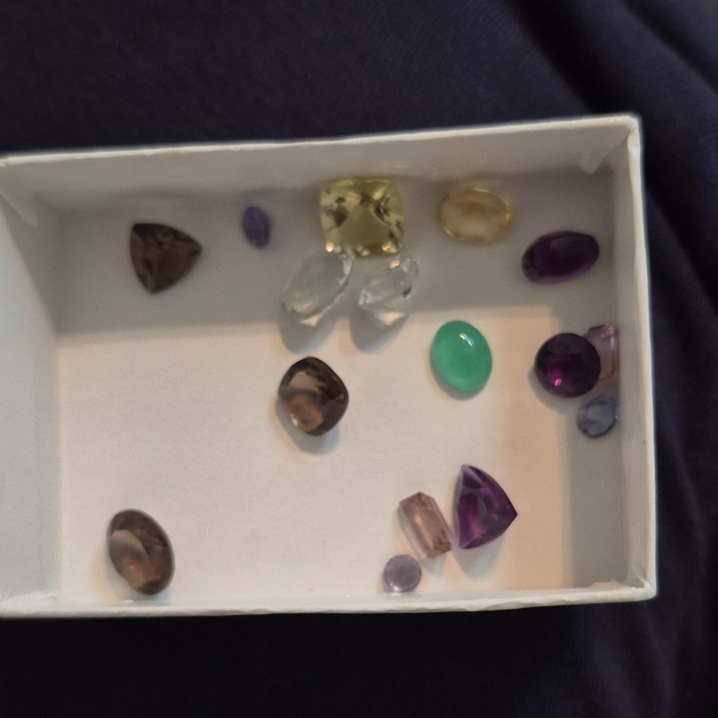 Assorted Loose Cut Gemstones Mixed Shapes Multicolor Lot 8 Pieces