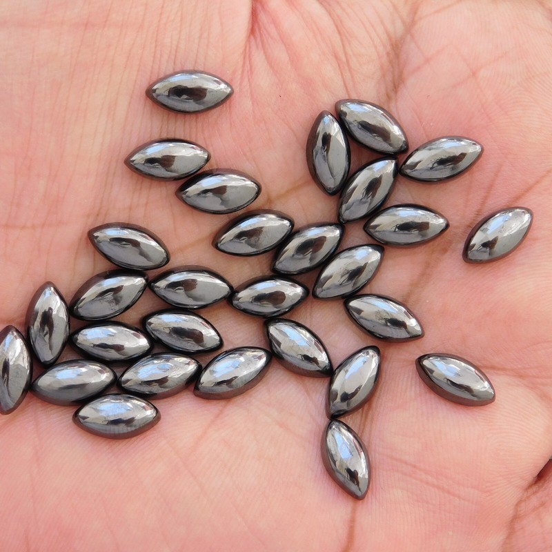 Natural Hematite Marquise 3×6 mm to 10×20 mm Cabochon Loose Gemstone Lot