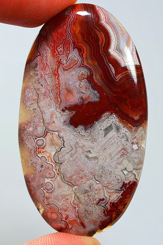 63 Ct 5X29X52 mm Natural Crazy Lace Agate Oval Cabochon Gemstone HH-20