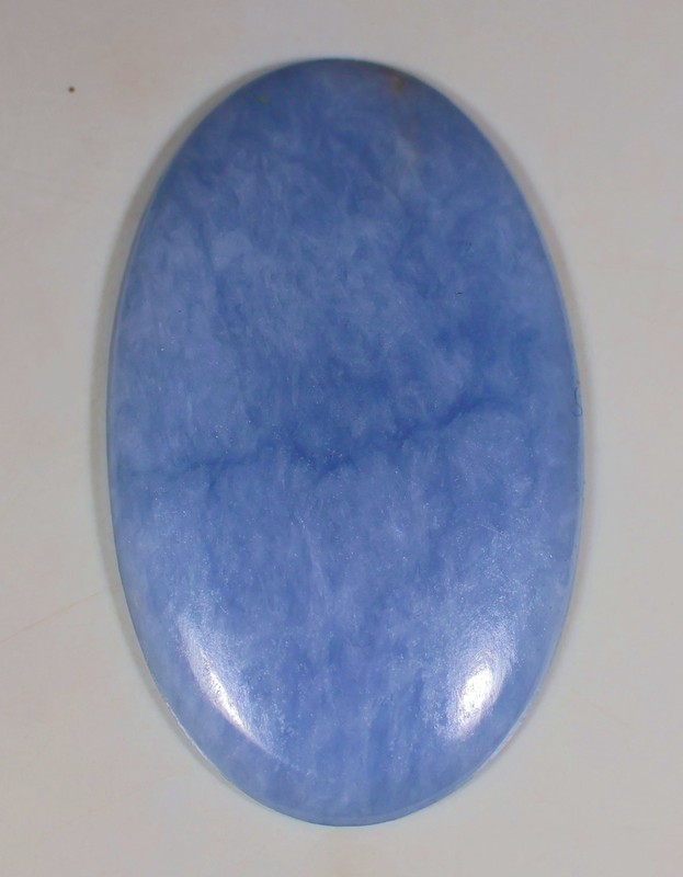 55 Ct 5X27X44 mm Natural Blue chalcedony Angelite Oval Cabochon Gemstone KE-73