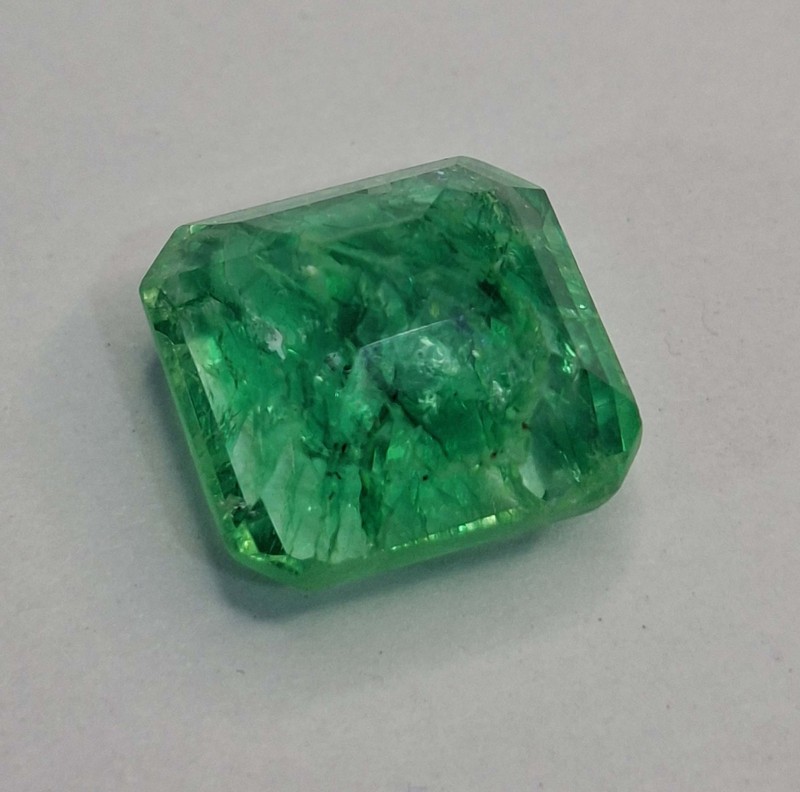 Light Green Colombian Emerald Asscher Cut 8-10 Ct Natural Loose Gemstone SB697 gallery