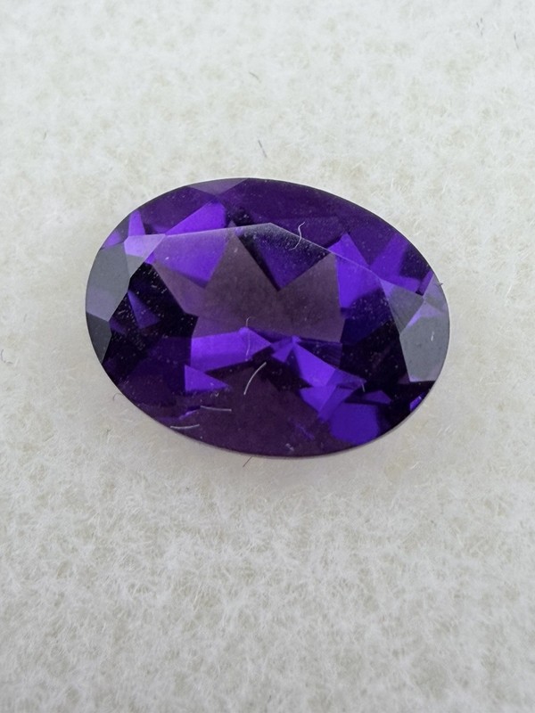 Natural Untreated Brazilian Amethyst Faceted Gemstone 6x8 mm 1.16 cts gallery