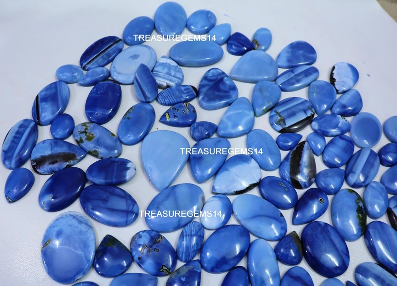 Blue Owyhee Opal 250 Crt Wholesale Lot Top Quality Natural Cabochon Gemstone AAA gallery