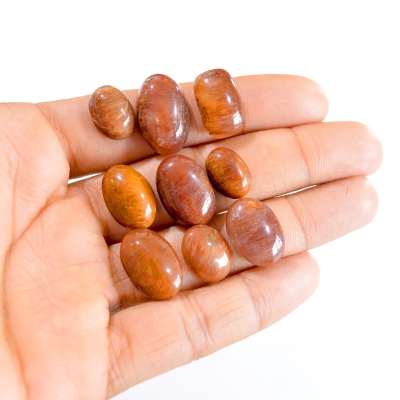 9 Pcs 117 Cts Natural Copper Rutilated Quartz Cabochon Lot 14×10 21×14 mm #2715