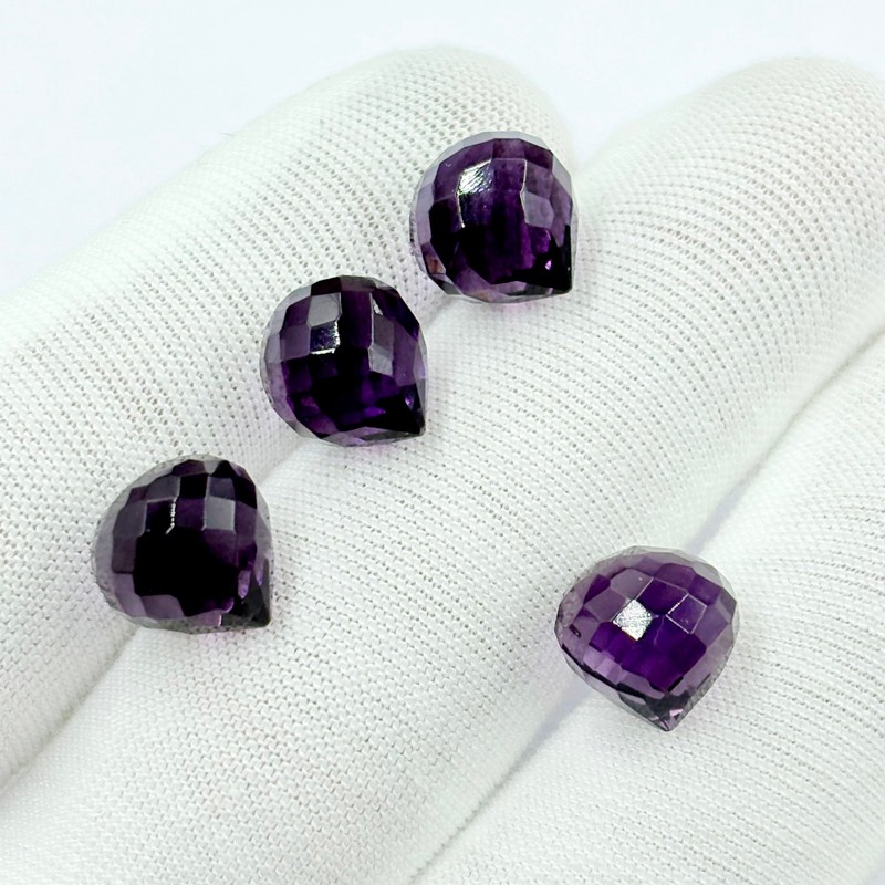 20 Pcs Faceted Amethyst Hydro Quartz Side Drilled Gemstone -6mm-20mm Approx gallery