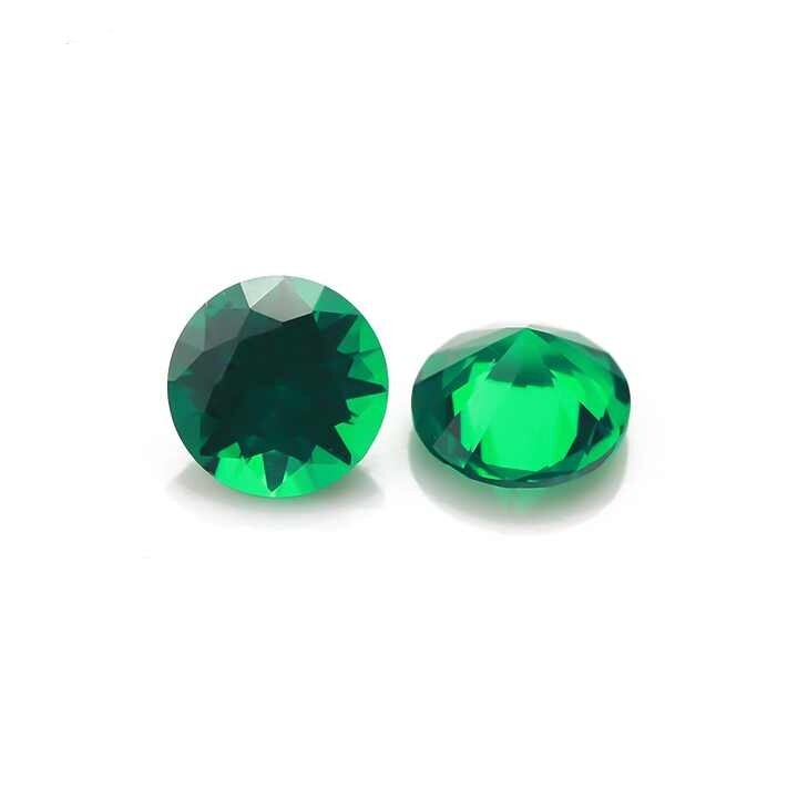 AAA Rated Round Green Nano Emerald Lab Created Gemstone Jewelry Stone 7mm to10mm gallery