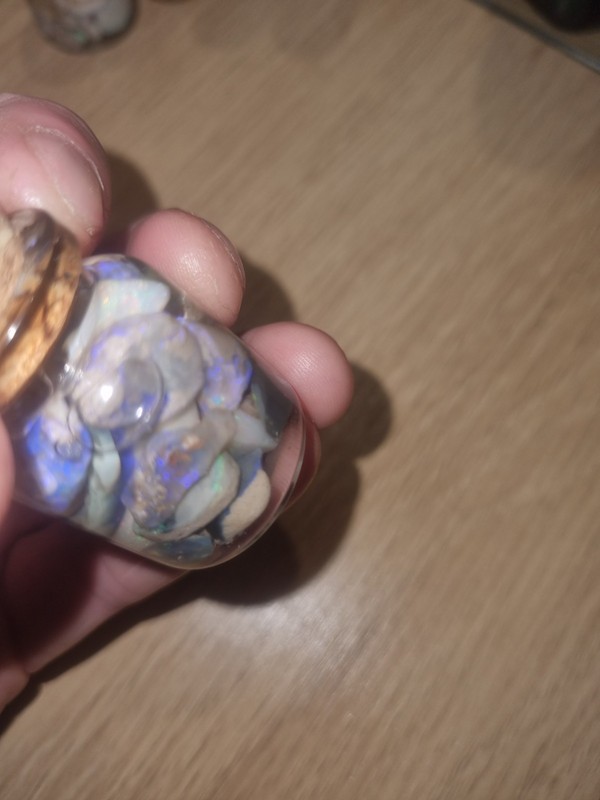 #129 Jar Of Lighting Ridge Black opal 80cts gallery