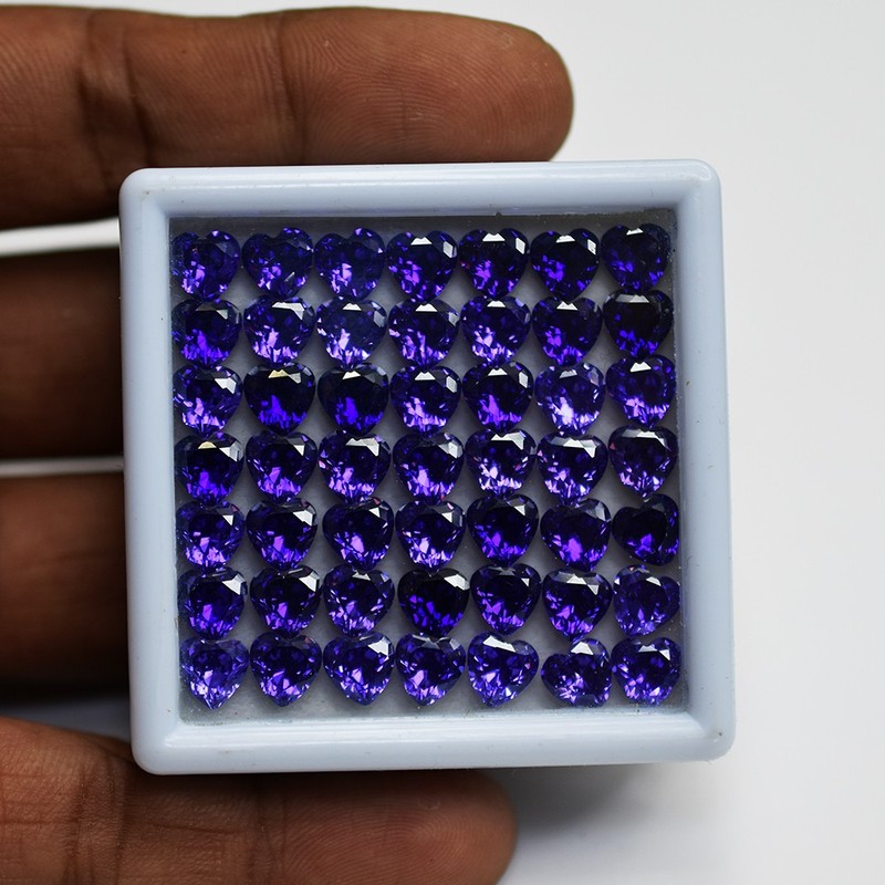 6×6 mm 2.40 Ct Natural Purple Sapphire Unique Heart Cut Certified Gemstone Lot