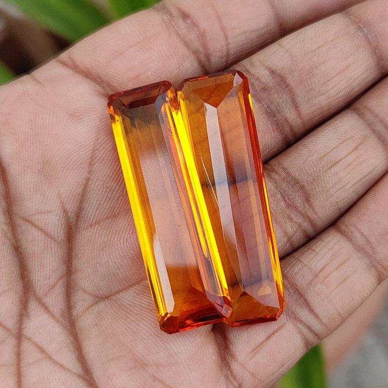 Natural 180 Ct Certified Brazilian Yellow Citrine Loose Gemstone Matching Pair gallery